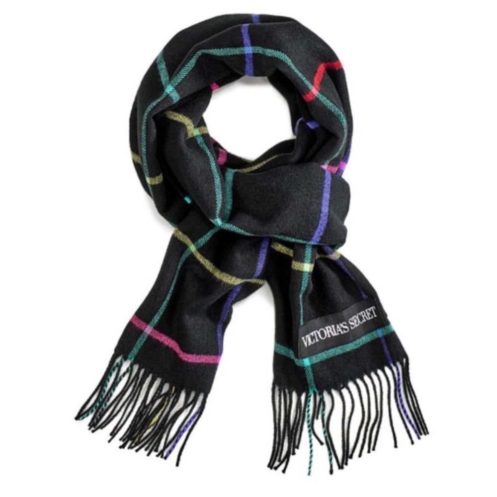 Victorias Secret Rainbow Check Scarf NWT